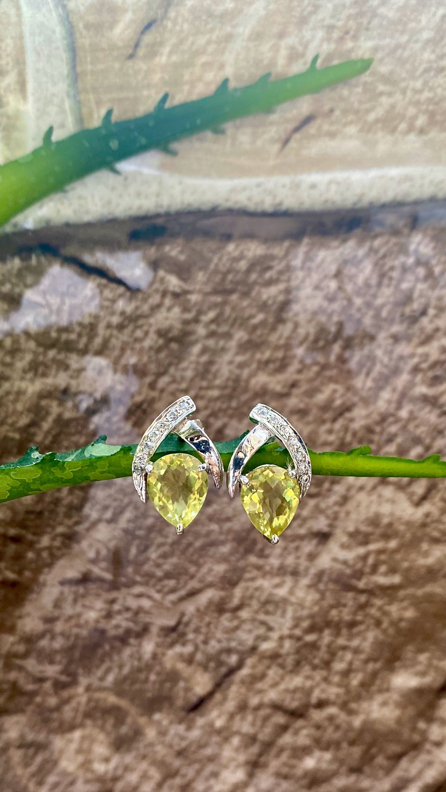 Lemon Topaz Top Earrings