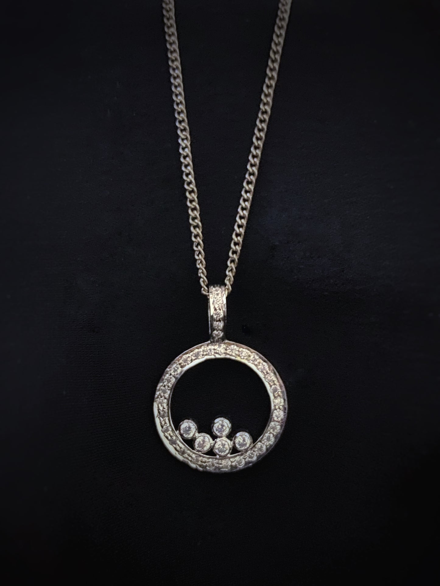 Moissanite/CZ Circle Pendent