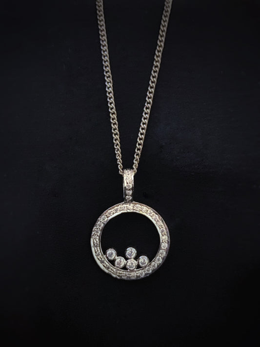 Moissanite/CZ Circle Pendent