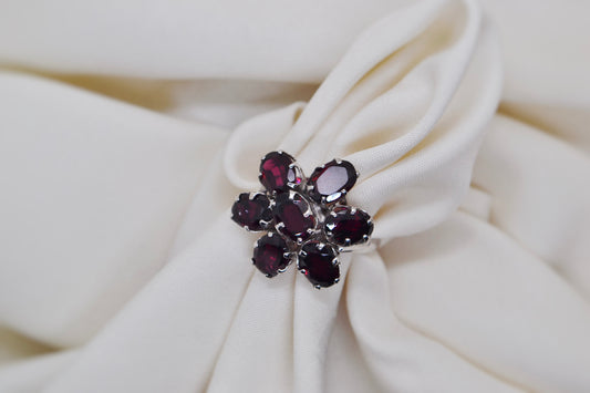 Garnet Princess Flower Ring