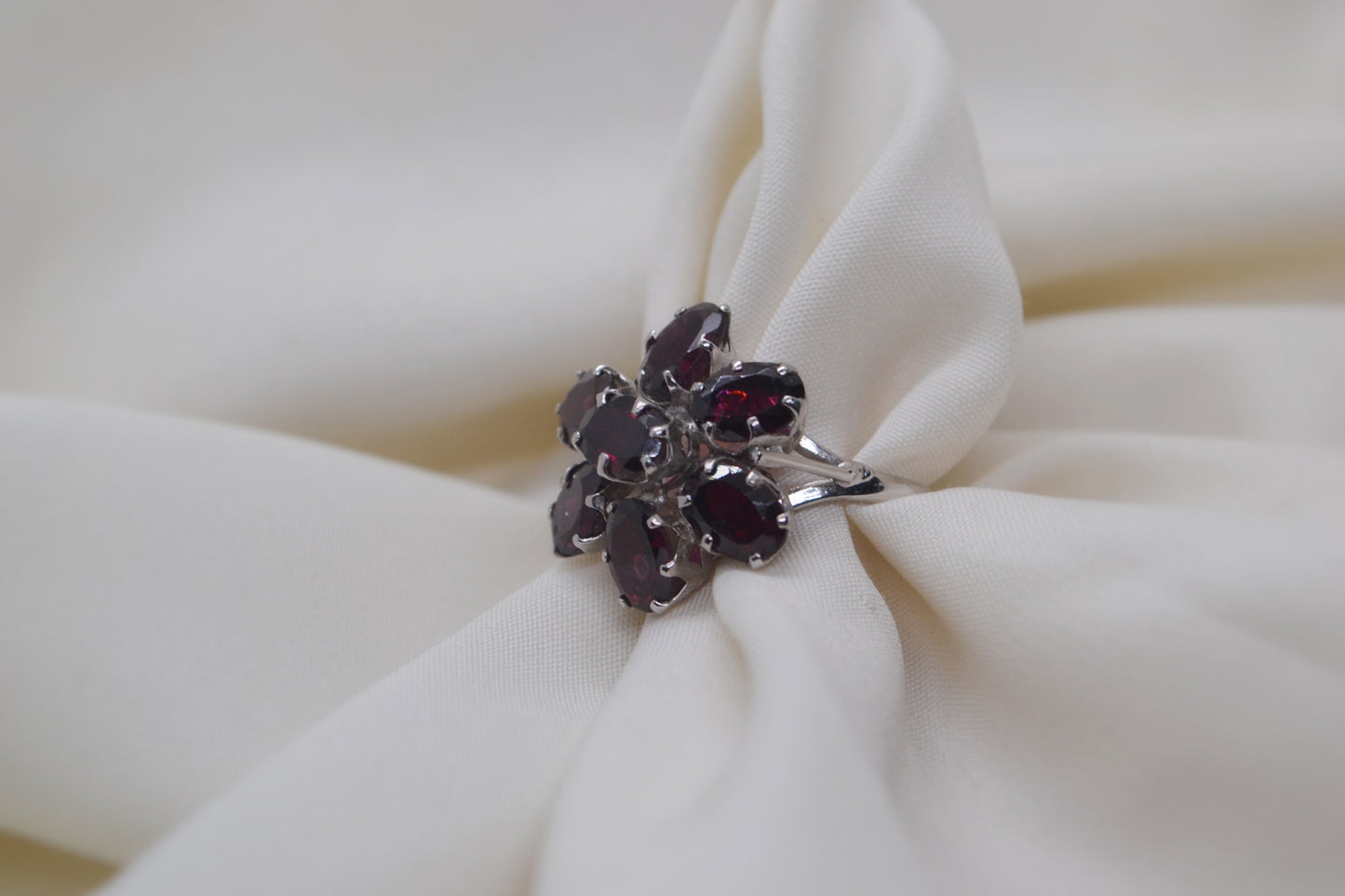 Garnet Princess Flower Ring