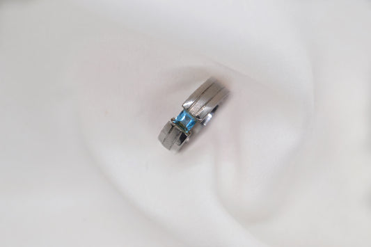 Blue Topaz Bevelled Band Ring