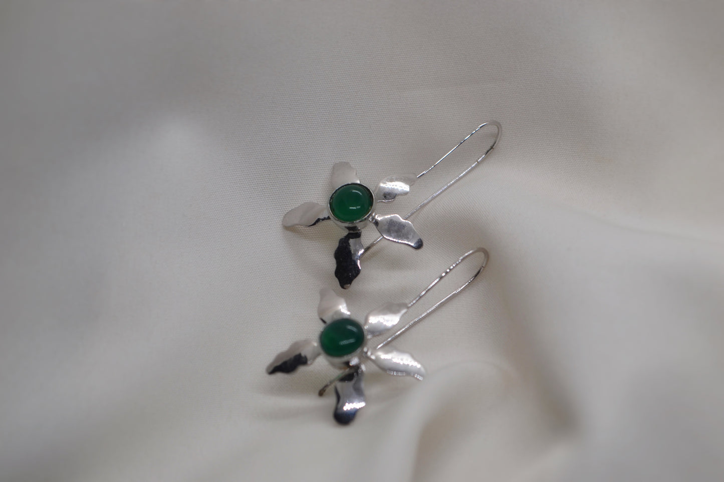 Jade Sunflower Drop Earrings