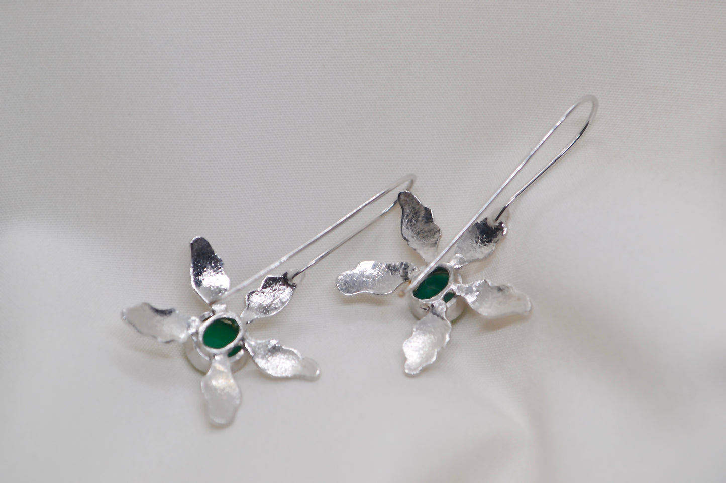 Jade Sunflower Drop Earrings