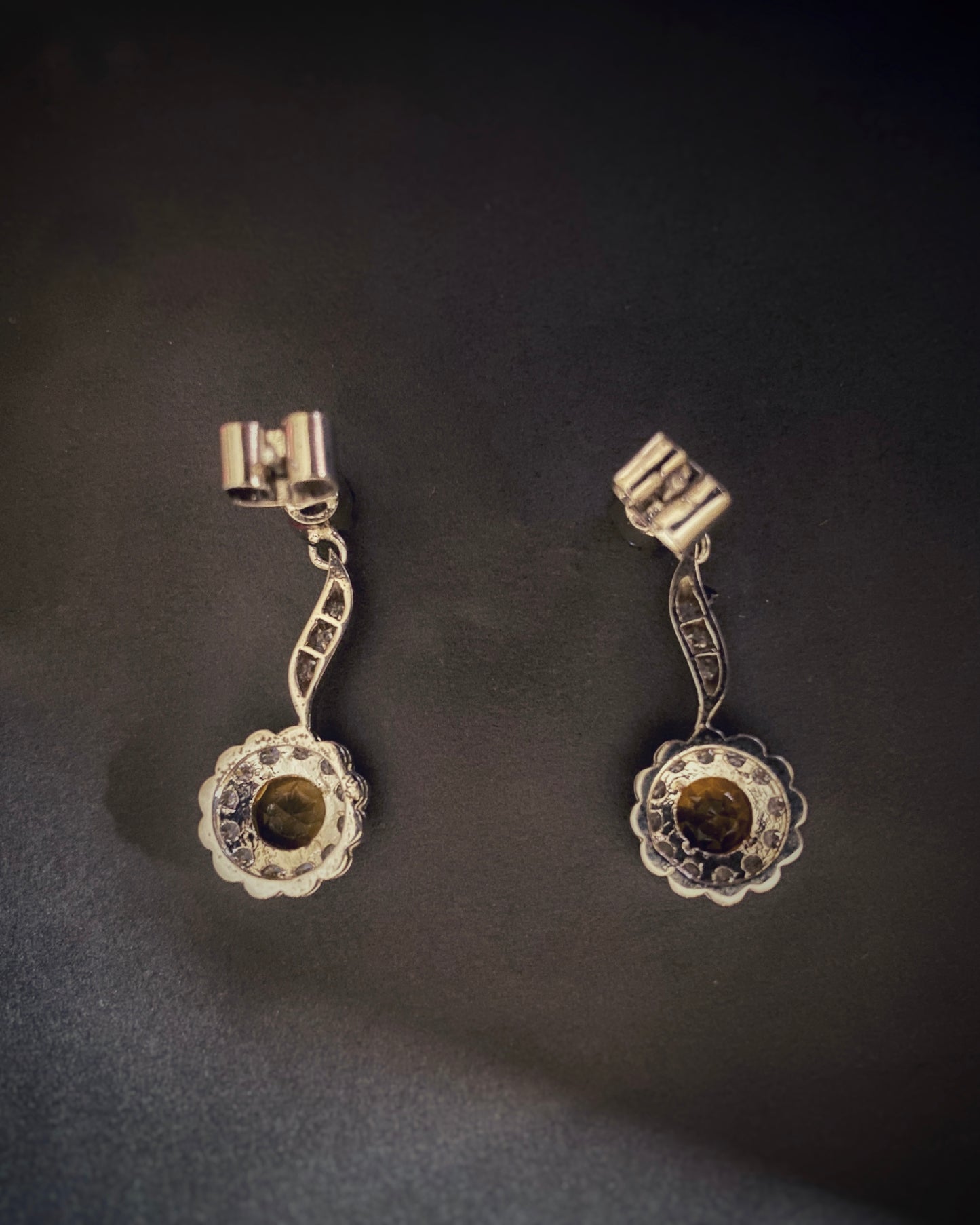 Citrine Cluster Drop Earrings