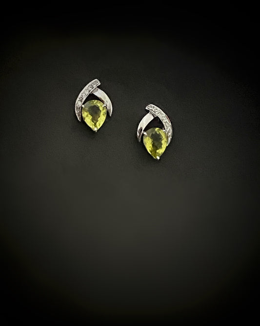 Lemon Topaz Top Earrings