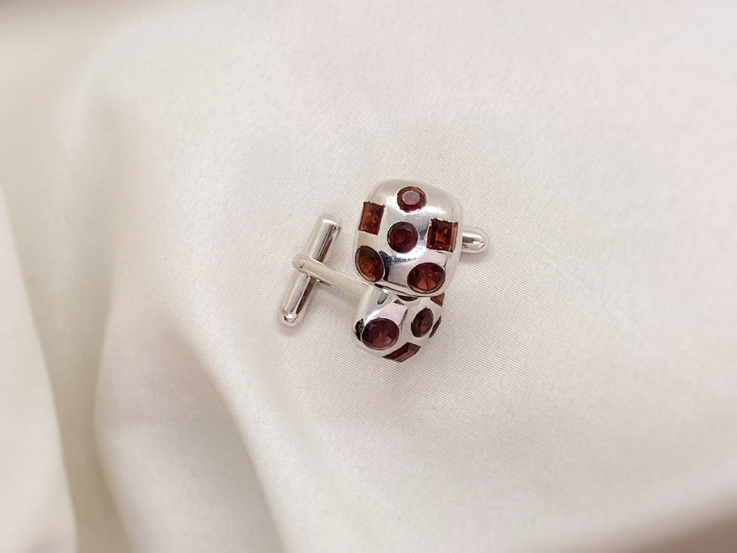 Garnet Half Ball Cufflinks