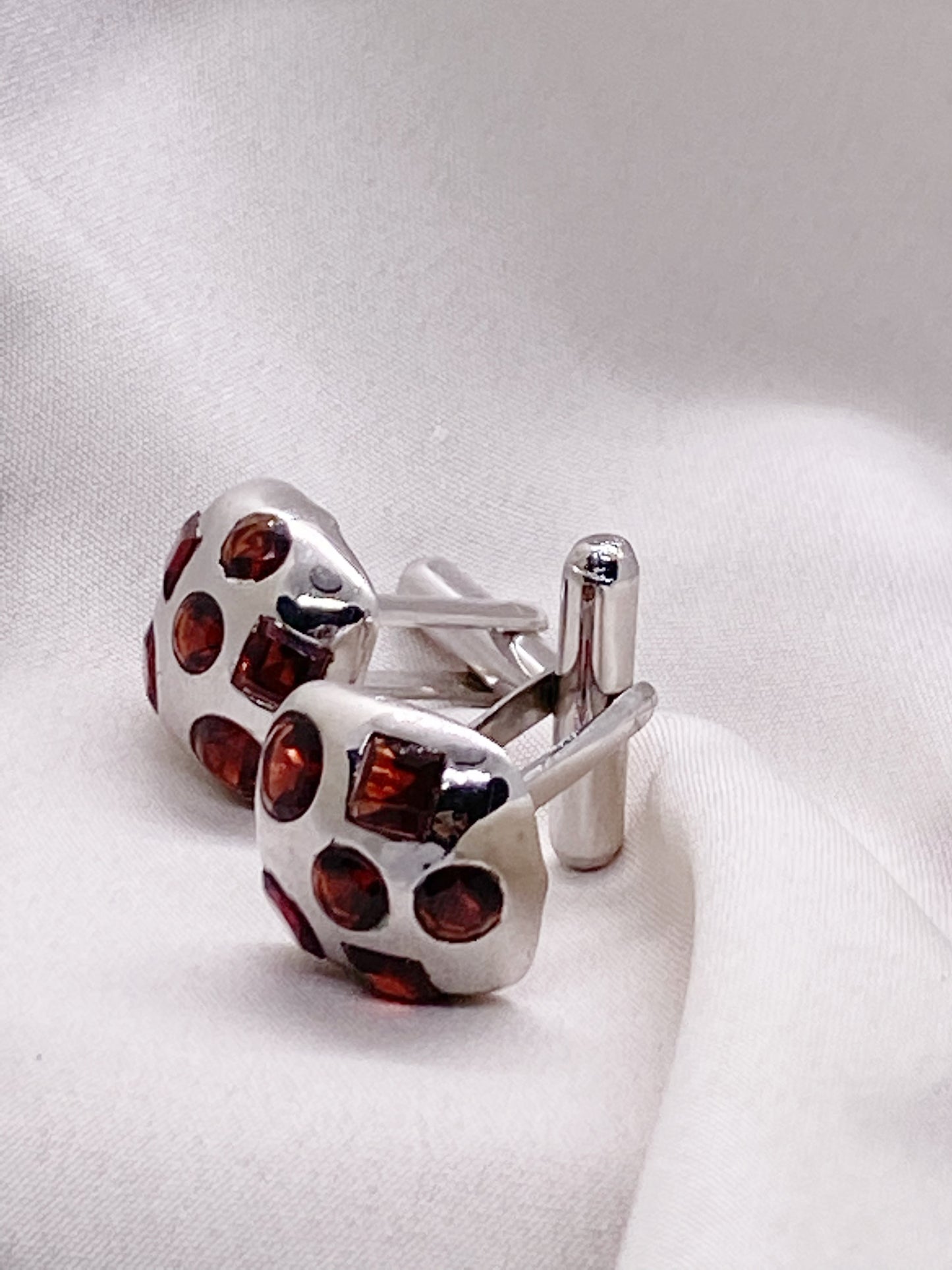 Garnet Half Ball Cufflinks