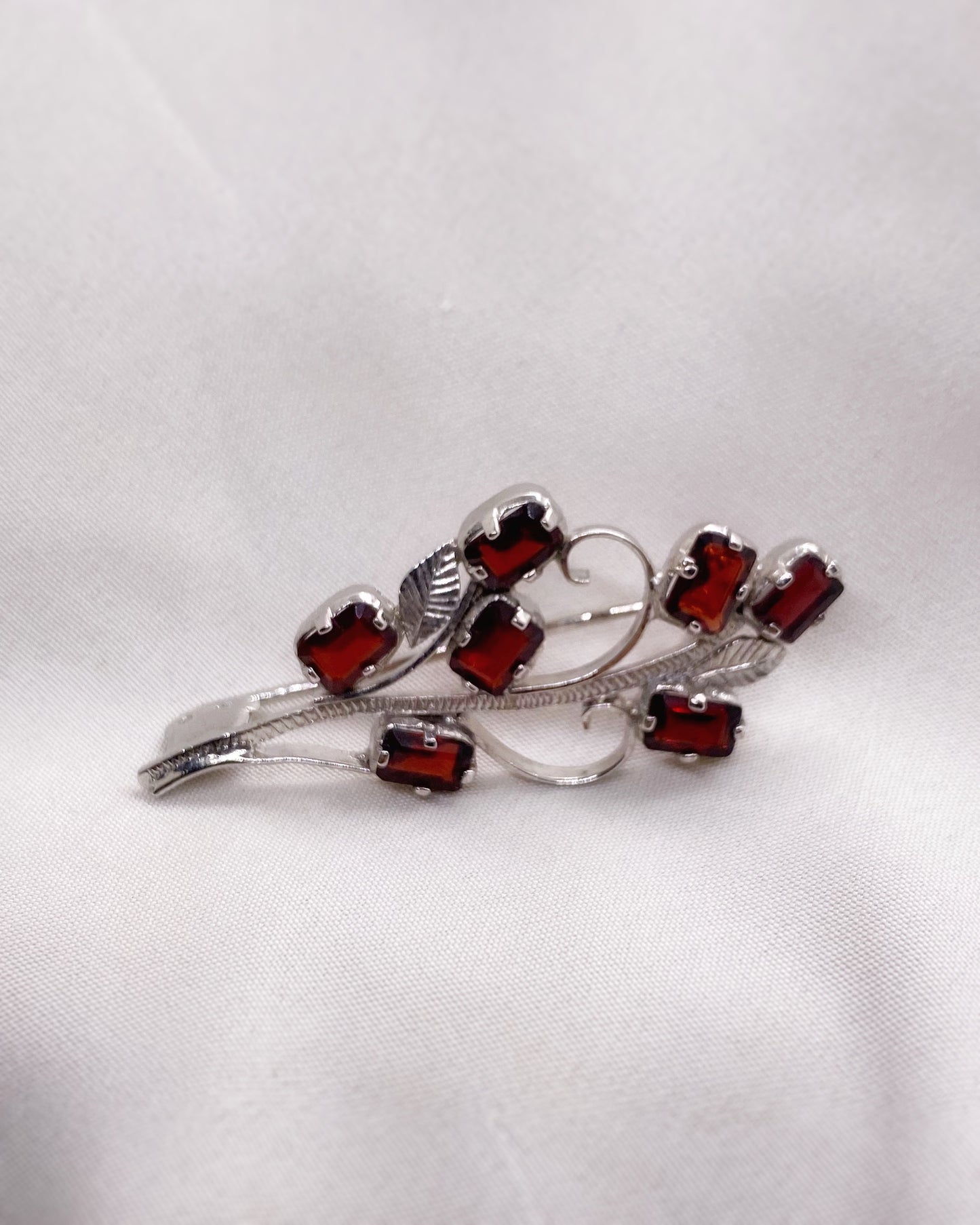 Garnet Baguette Brooch/ Saree Pin