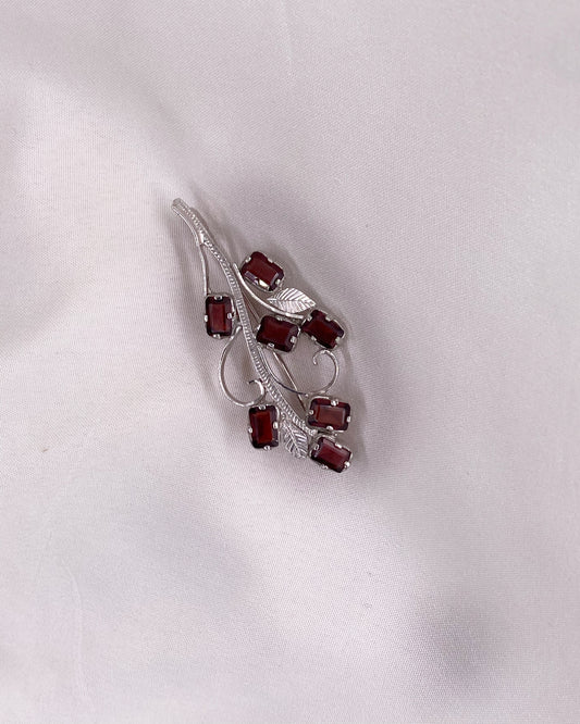 Garnet Baguette Brooch/ Saree Pin