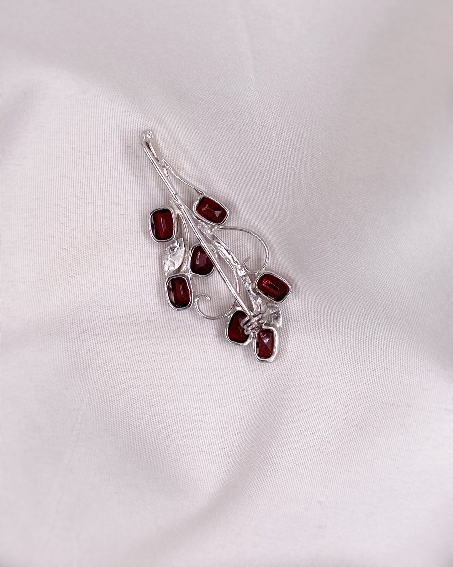 Garnet Baguette Brooch/ Saree Pin