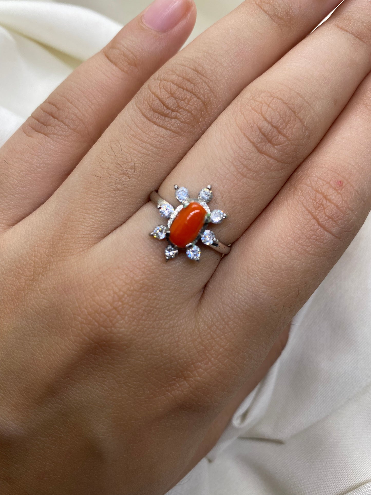 Coral Cluster Ring