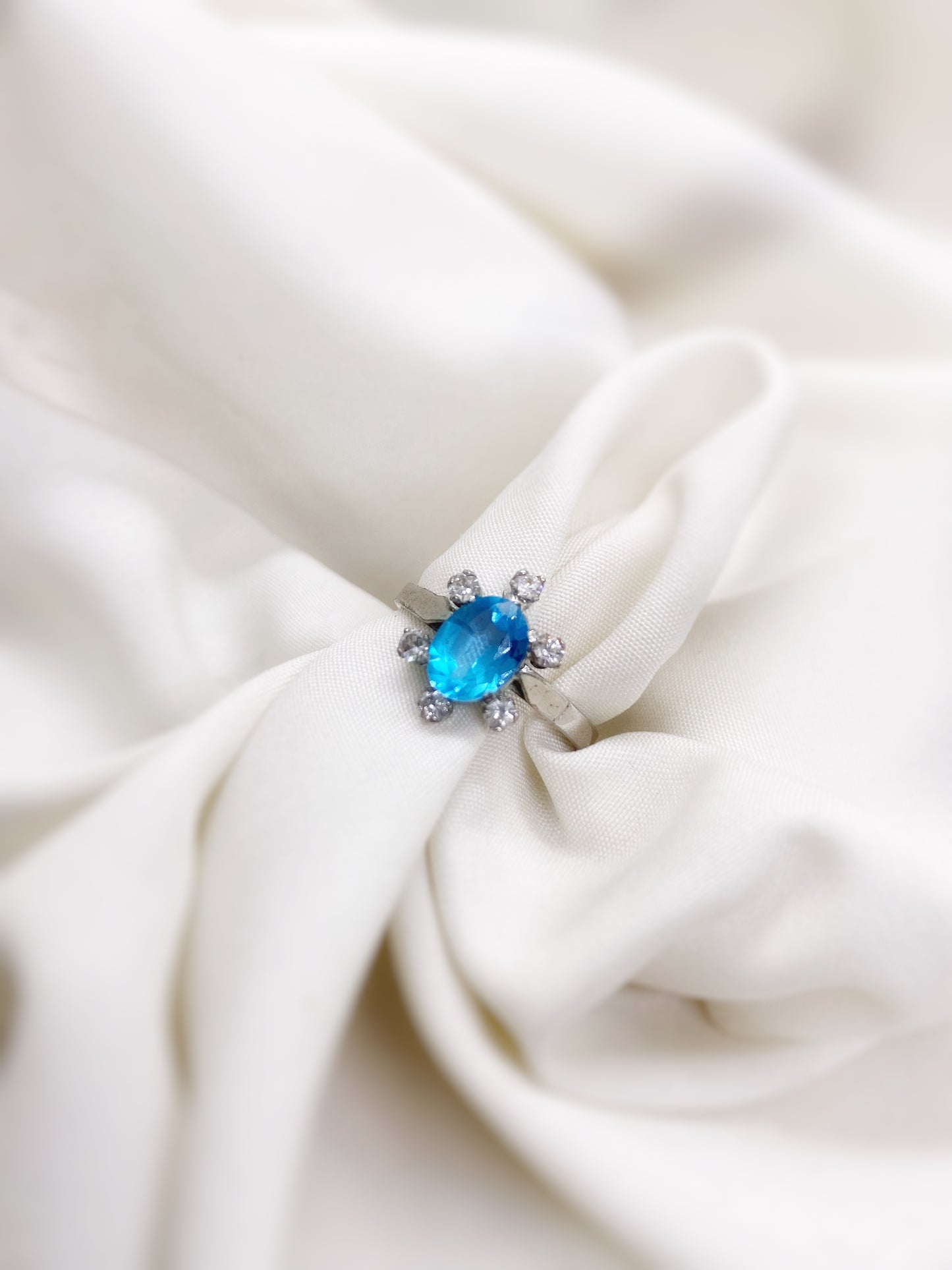 Blue Topaz Cluster Ring